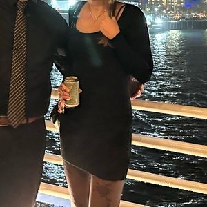 Black Long Sleeve Sweater Dress